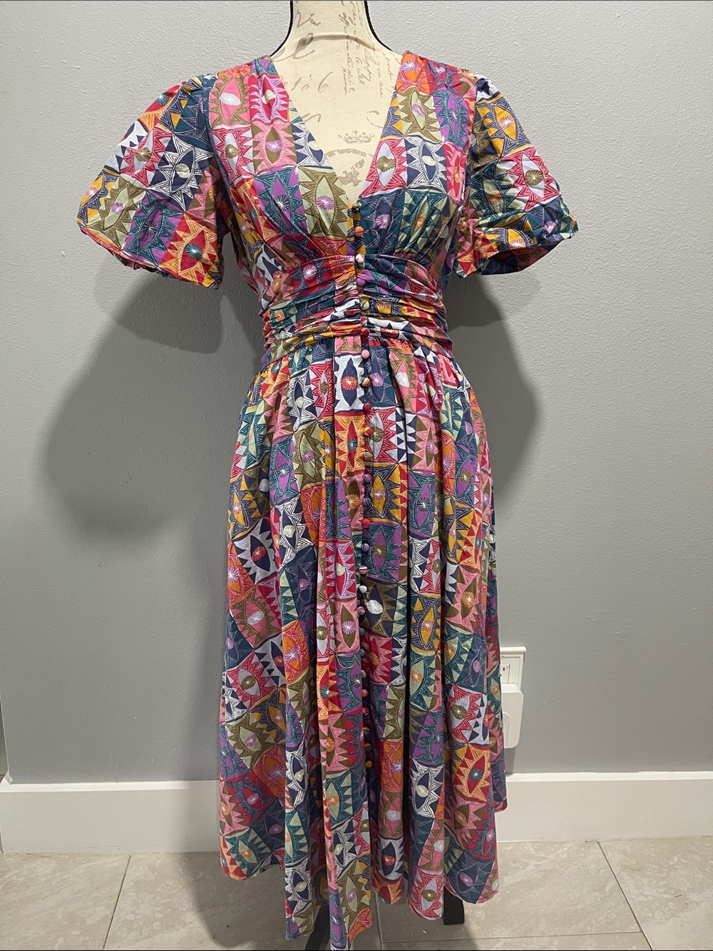 Anthropologie The Katerina button-front maxi dress Nancy Mckie Edition.